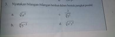 Bilangan dari bentuk akar adalah bilangan yang ada dalam tanda √ yang disebut sebagai tanda akar. 3 Nyakatan Bilangan Bilangan Berikut Dalam Bentuk Pangkat Positif A 3 A A Pangkat Empat Akar Brainly Co Id