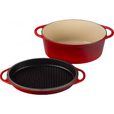 Multi Function Oval Oven With Grill Pan Lid Grill Pan Specialty Cookware Pan