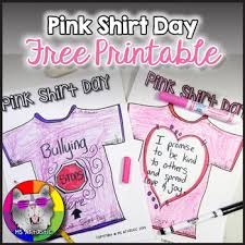 Use #pinkshirtday or share photos to info@pinkshirtday.ca. Pink Shirt Day Shirt Printable Freebie By Ms Artastic Tpt