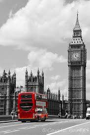 Big Ben With Red Double Decker Bus Photograph London Black And White Photography British Icon Black And White Landscape Black And White City London Red Bus