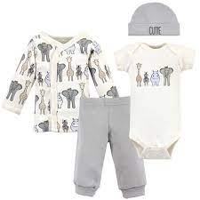 Hudson Baby Infant Boy Preemie Layette Set 4 Piece Royal Safari Preemie Target