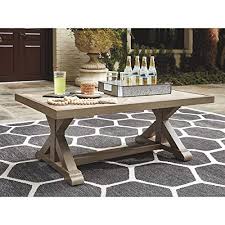 Eachcroft Outdoor Rectangular Coffee Table Porcelain Top Beige With Images Coffee Table Outdoor Fire Table Rectangular Coffee Table