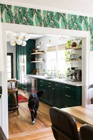 One Room Challenge Green Kitchen Glamazon The Reveal Jessica Brigham In 2020 Dark Green Kitchen Bold Kitchen Kitchen Design Open