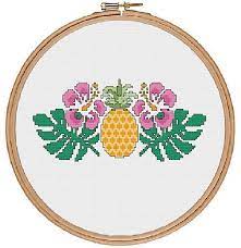 Original image copyright of meiklejohn graphics licensing. Tropical Pineapple Cross Stitch Pattern Digital Download Unique Cross Stitch Cross Stitch Flowers Cross Stitch