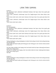 Lirik Tari Saman