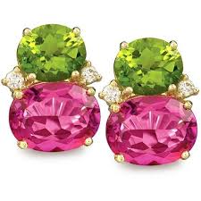 Pink Topaz And Peridot Fruit Gem Earrings 6 950 Liked On Polyvore Featuring Jewelry Earrings Orecchi Pink Topaz Earrings Pink Topaz Jewelry Gem Earrings