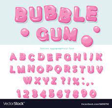 The most beautiful and pretty fonts from our catalog, perfect for any occasion or event. Bubble Gum Font Design Sweet Abc Letters And Numbers Vector Download A Free Preview Or High Qua Bubble Letter Fonts Lettering Fonts Lettering Alphabet Fonts