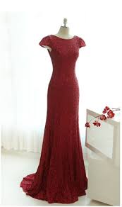 Mermaid Sequins Bridesmaid Dress Short Sleeves Burgundy Evening Dress Mermaid Burgundy Sequins Prom Dress