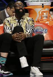 James harden wears the swaggiest outfits known to man. James Harden Wearing Balenciaga Arena Nba Slam Dunk Contest Watch Nba Nba Outfit