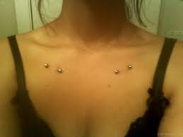 Yes and no…there are dermal piercings (where a dermal stud is implanted in the skin) that are placed along the collarbones… and then there is a piercing that uses. Silver Surface Barbells Collar Bone Piercing