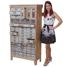 Kommode mit vielen schublädchen im kolonialstil; Apotheker Schrank Hwc A43 Kommode Tanne Holz Massiv Vintage Shabby Look 152x81x34cm