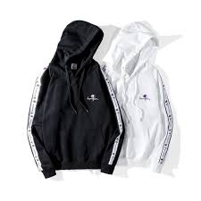 Black And White Vertical Striped Hoodie Champion Hoodies Strip Sleeve Men Women Unisex Champion Hoodie Champion Hoodie Women Champion Clothing