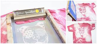 As soon as i soaked the shirt into the water+bleach solution, the collar turned bright pink!! How To Bleach Tie Dye T Shirts And Screen Print With Vinyl Pigskins Pigtails