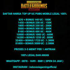 Jual Beli Top Up 10000 1000 Uc Pubg Mobile Legal 100 Terlengkap Terlaris Harga Termurah Dari Ramadhani Celuler Itemku