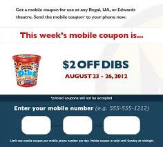 Yum 2 Off Dibs At Regal Dibs Mobile Coupon