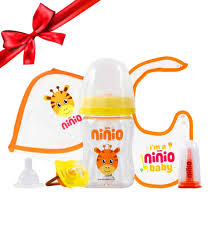 Newborn Collection with Organic Cotton Bib, Towel – Set of 6 Items – Ninio