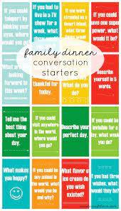 Family Dinner Conversation Starters Family Conversation Family Fun Night Parenting