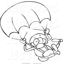 Fortnite dab coloring page who said the dab was done? Vector Line Drawing Of A Happy Skydiver Parachuting Down To Earth By Gnurf 60