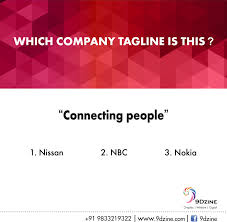 Which Company Tagline Is This Connecting People Comment For Inquiries 91 9833219322 Or Visit Www 9dzine Com 9dzine Getting To Know You Quiz Trivia