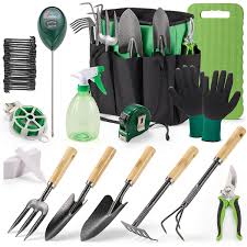 VonHaus Garden Tools Set 15pc, Heavy Duty Gardening Hand Tool Kit, Steel &  Wooden Tools, Portable Bag, Gift for Men & Women