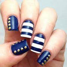 Ver más ideas sobre uñas azules, disenos de unas, uñas azul marino. Marineras Manicura De Unas Manicura Nauticas Unas Con Estoperoles