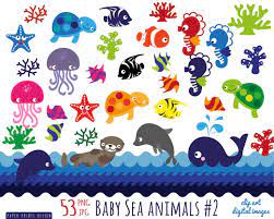 Popular Items For Pattern Clipart On Etsy Animal Clipart Free Animal Clipart Sea Animals