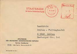 berlin 16 10 1980 absenderfreistempel staatsbank der ddr