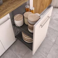 Rangement Coulissant 2 Paniers Pour Meuble Ou Colonne L 45 Cm En 2020 Rangement Panier Colonnes