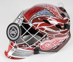 Lehner spent the rest of practice with a new design by swedish mask maven dave gunnarsson and it featured the new secondary charging buffalo logo created for the game plus tributes to dominik hasek. Dominik Hasek Signed Red Wings Full Size Goalie Mask Inscribed 2x Sc Champs Schwartz Coa Pristine Auction