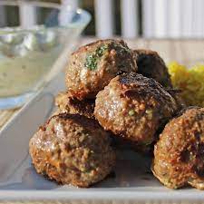 Bison Meatballs With Homemade Tzatziki Recipe Bison Recipes Ground Bison Recipes Bison Meatballs