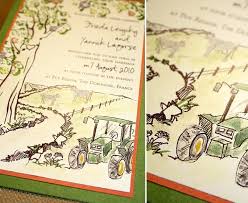 Tree And Tractor Wedding Invitation Tractor Wedding Wedding Invitations Wedding