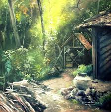 Hiasan dinding lukisan bunga walldecor rumah pajangan kamar. Terpopuler 36 Lukisan Pemandangan Rumah Kampung