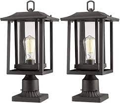 Find affordable outdoor light fixtures from your favorite brands at kmart. Beionxii Outdoor Post Light Fixture 2 Pack Large Exterior Post Lantern With 3 Inch Pier Mount Base Outdoor Post Light Fixtures Outdoor Post Lights Post Lights
