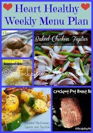 Heart Healthy Weekly Menu Plan Heart Healthy Recipes Low Sodium Heart Healthy Snacks Healthy Menu
