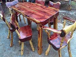 Handmade Rustic Furniture 7 Piece Dining Set Western Red Cedar Ebay 7 Piece Dining Set Dining Set Rustic Furniture