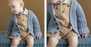 Brioche Stitch Knit Baby Cardigan Free Knitting Patterns