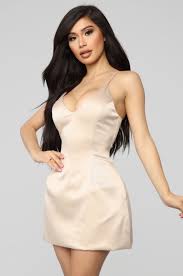 Marina Satin Dress Champagne Mini Dress Satin Dresses Satin Mini Dress