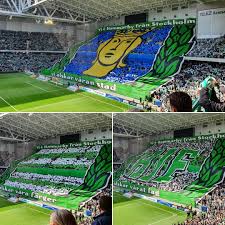 Hammarby with their tifo action in the very last match on söderstadion against tifo 1: Hammarby If Three Stage Tifo In The Derby Game Against Djurgarden If Album On Imgur