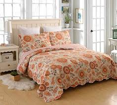 Glory Home Design Monica90ora Quilt Set King Tan Medallion Best Quilted Comforter Set Usa Quilt Sets Reversible Quilt King Quilt