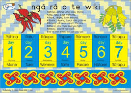 A colourful poster with the days of the week, perfect for yl. Days Of The Week Poster Maori Play N Learn Educational Resources
