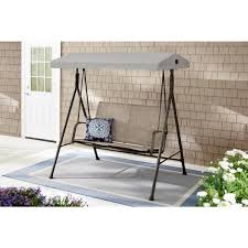 Hampton Bay Mix And Match 2 Person Steel Sling Dark Taupe Outdoor Patio Swing In Taupe Gss00224brb The Home Depot In 2020 Outdoor Patio Swing Patio Swing Outdoor Swing
