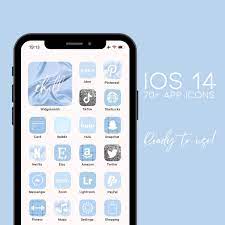 Ios 14 App Icons Sky Blue Customize Your Iphone Home Screen Widget With Words Aesthetic App Covers App Icon Homescreen App Covers