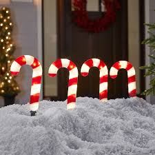 Ge Staybright 4 Marker White Candy Cane Christmas Pathway Markers Lowes Com Christmas Candy Cane White Candy Candy Cane