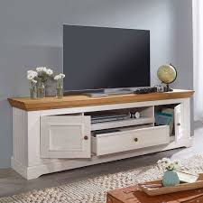 Tv sideboard in weiß und eiche optik 135 cm breit. Landhaus Tv Schrank In Weiss Eichenfarben Elvelina Wohnen De