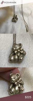 Tiffany Teddy Bear Necklace In 925 Silver Adorable Silver Teddy Bear Crafted In Polished And Unpolished Bear Necklace Womens Jewelry Necklace Silver Link Chain