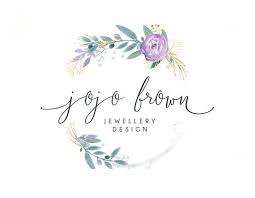 Logo Design Branding Package Premade Graphics Custom Text Gold Glitter Foil Grey Purple Watercolor Circle Logo Design Design Wedding Logo Design