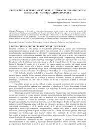 Elevilor, pe participarea activ a acestuia la formarea i dezvoltarea sa intelectual. Pdf ProvocÄrile Actuale Ale InterrelaÅ£iei Dintre Creativitate Si Tehnologie ConsideraÅ£ii Psihologice