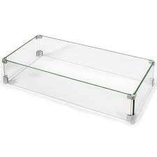 This glass is created to withstand high temperatures and will not melt, burn or discolor. Barton 30 X 14 Outdoor Rectangular Fire Pit Table Wind Guard Tempered Glass Flame Guard Fence Fire Resistant Wind Screens Clear Walmart Com Walmart Com