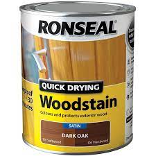 Staining wood, whether it be on your backyard deck, a fence, or an exterior door, is a perfectly doable diy project. Ronseal Quick Drying Woodstain Satin Dark Oak 750ml Homebase