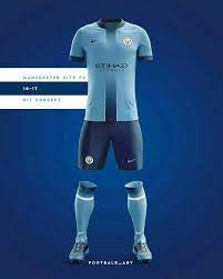George cross) in 1894, manchester city settled on blue tops with white bottoms, paired with dark blue socks. Man City Concept Kit Soccertips Football Outfits Sport Shirt Design Soccer Shirts